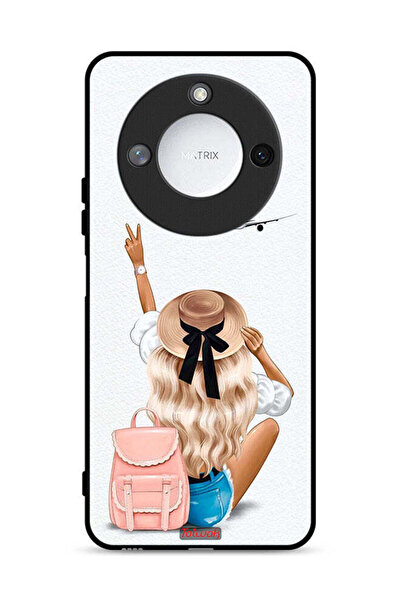 Tolwak غطاء حماية لهاتف Honor X60 5G - فتاة تحب السفر