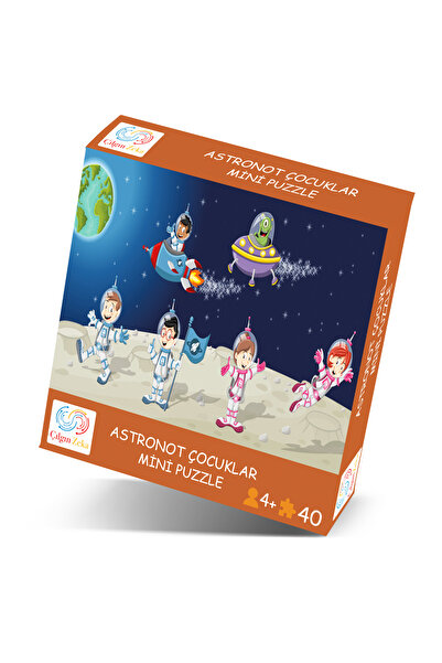 Çılgın Zeka Astronot Çocuklar Mini Puzzle 40 Parça 3-7 Yaş Çocuk Puzzle Yapboz