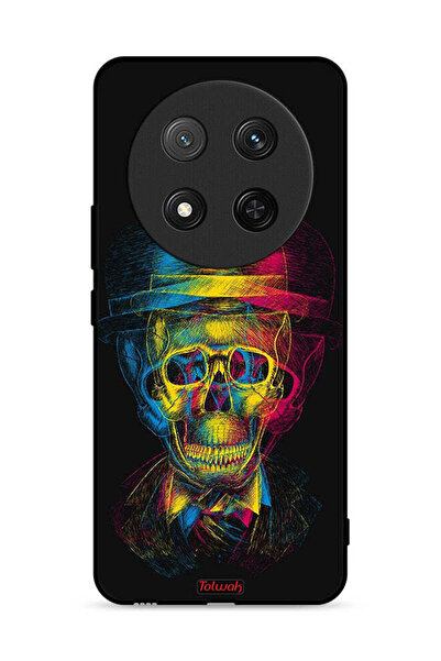 Tolwak غطاء حماية لهاتف Honor X9c 5G بتصميم جمجمة وقبعة ملونة وفن خيالي