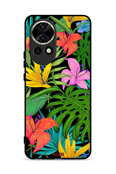 Tolwak غطاء حماية لهاتف هواوي نوفا 13 5G بنقشة زهور استوائية وأوراق شجر