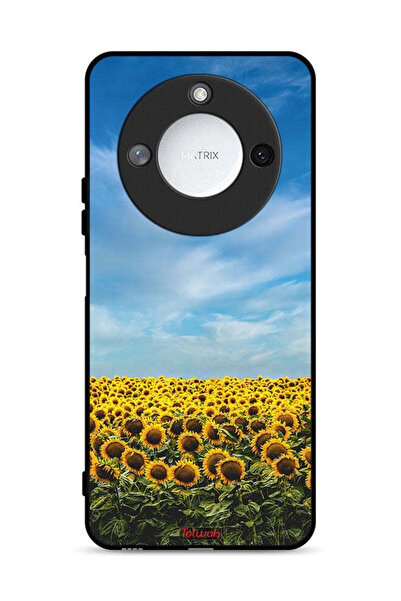Tolwak غطاء حماية لهاتف Honor X60 5G بتصميم عباد الشمس تحت السماء