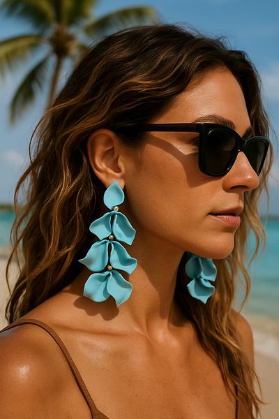 İnDerin Women's Earrings Acrylic Leaf Dangle Women's Accessory
