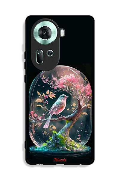 Tolwak غطاء حماية لهاتف Oppo Reno11 5G بتصميم طائر في جرة