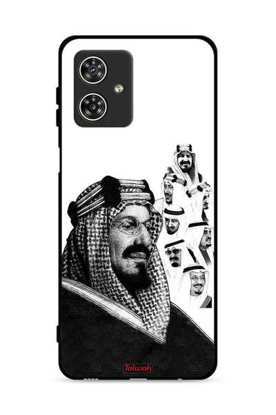 Tolwak غطاء حماية لهاتف موتورولا موتو جي 54 5G، ملصق فني أبيض وأسود لملوك الم...