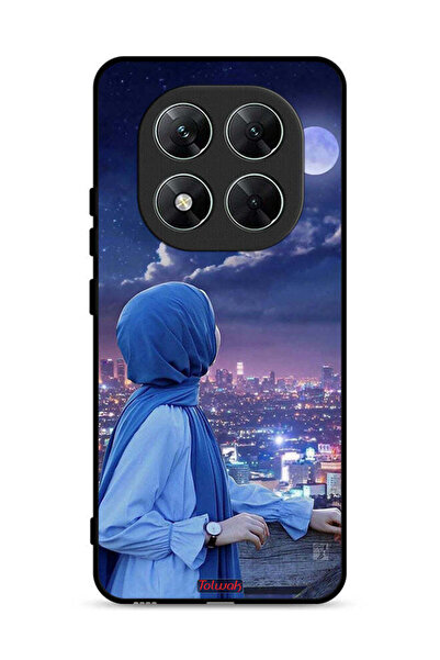 Tolwak غطاء حماية لهاتف Xiaomi Poco X7 5G بطبعة فتاة محجبة تنظر إلى القمر