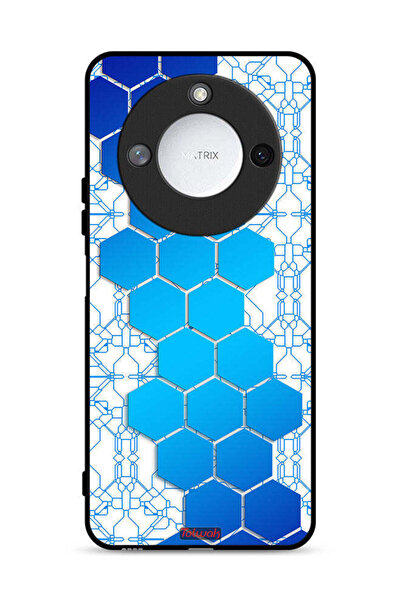 Tolwak غطاء حماية لهاتف Honor X9c Smart 5G بنمط شبكة أيقونات سداسية الأضلاع