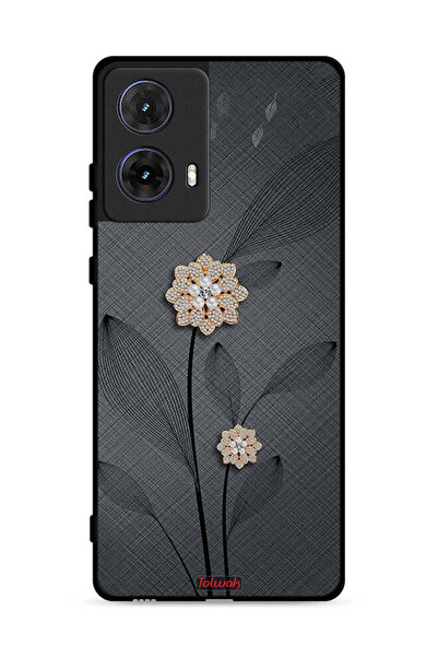Tolwak Motorola Moto G85 5G Protective Case Cover Diamond Flowers Art