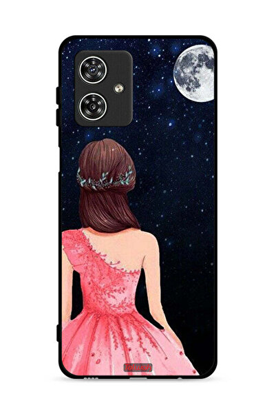 Tolwak غطاء حماية لهاتف موتورولا موتو جي 54 5G برسومات فتاة وقمر