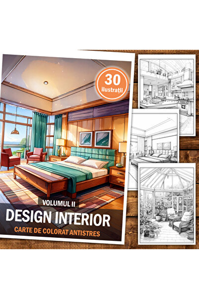 Legendary Gifts Carte de colorat antistres, 30 de imagini Design interior - V...