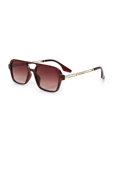 MUADEX Women's Sunglasses Rectangle Leopard Frame Blue Glass