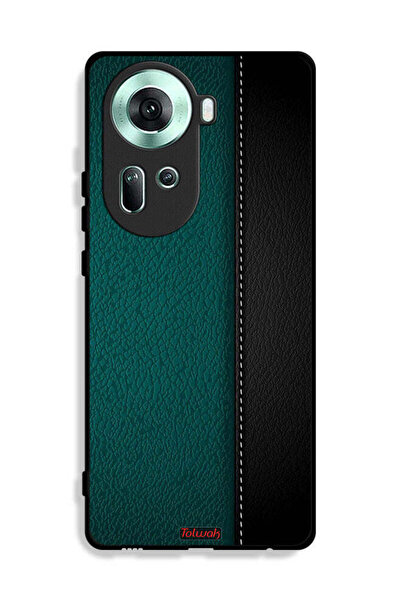Tolwak غطاء حماية جلدي بنمط هندسي لهاتف Oppo Reno11 5G