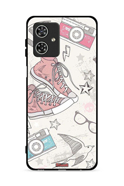 Tolwak غطاء حماية لهاتف موتورولا موتو جي 54 5 جي، حذاء قماشي وفن كاميرا