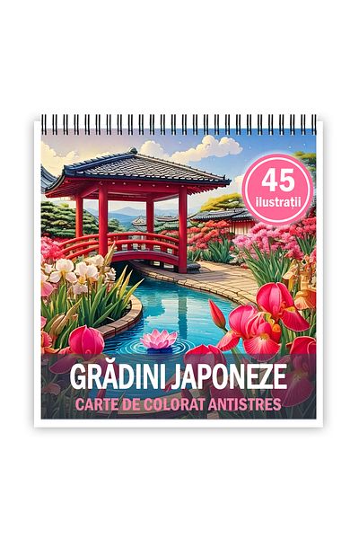 Legendary Gifts Mini coloring book, 45 illustrations Japanese Gardens, 106 pages
