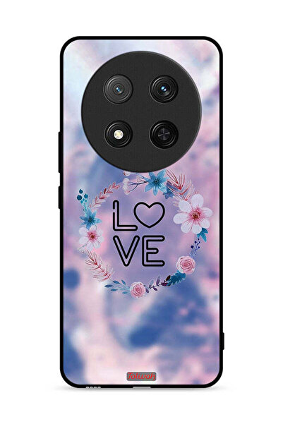 Tolwak غطاء حماية لهاتف Honor X9c 5G برسومات زهور الحب وخاتم فني