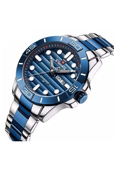 Naviforce Stylish Analog Wrist Watch for Men with Stainless Steel Strap Water Resistant Classic Timepiece