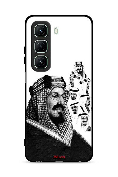 Tolwak غطاء حماية لهاتف Infinix Hot 50 5G، ملصق فني أبيض وأسود لملوك المملكة ...