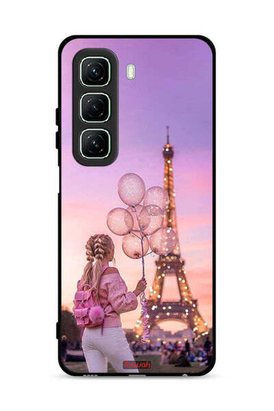 Tolwak غطاء حماية لهاتف Infinix Hot 50 5G بطبعة فتاة تحمل بالونات