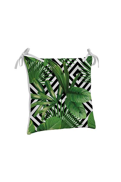 yok yok evim eve dair her şey 9 Puntal Tropical Patterned Fluffy Living Room Balcony Garden Kitchen Chair Cushion