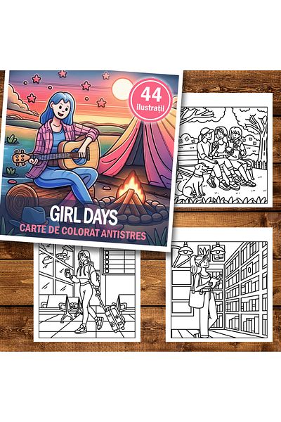 Legendary Gifts Mini coloring book, 44 Girl Days illustrations, 94 pages