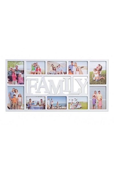 OEM Photo frame 37x72 cm, collage 10 photos Family, white