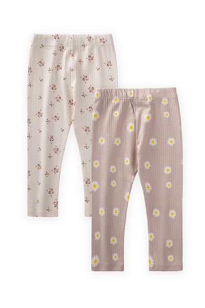 Cigit Set of Two Leggings 1-8 Years A.Beige Powder