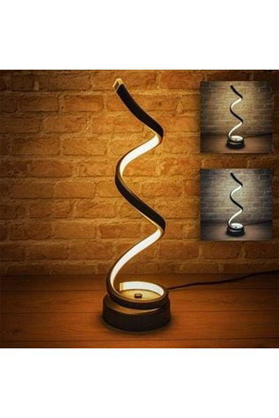 OEM LED Table Lamp Black Spiral with USB & 3 Shades Ø12 x 37 cm