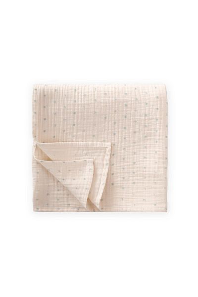 Cigit Natural Polka Dot Muslin Blanket 90X100 cm Mint Green