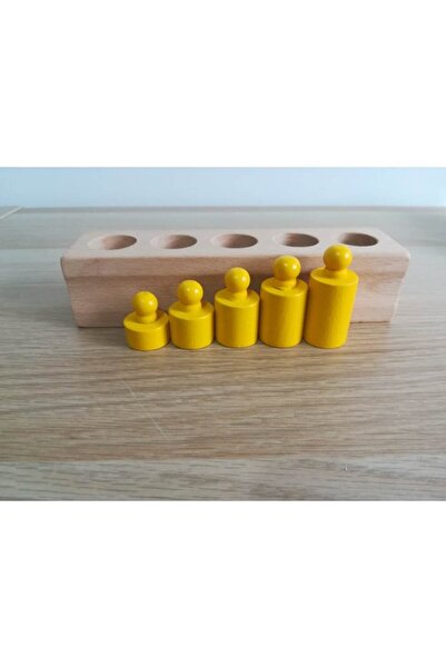 Picodino Set Cilindri Montessori lemn vopsit, multicolor