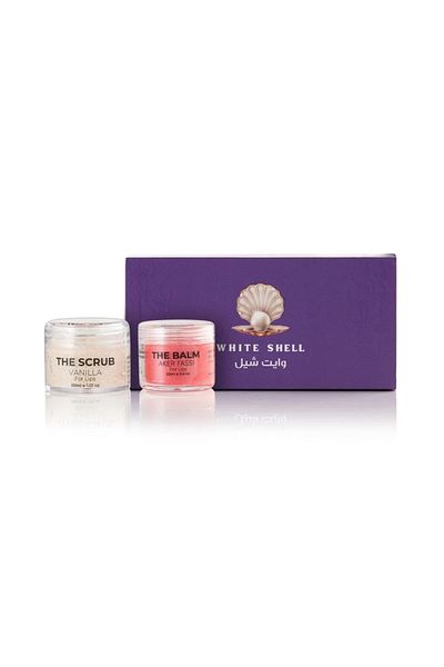 White shell Lip Scrub and Moisturizer Set 30+20ml