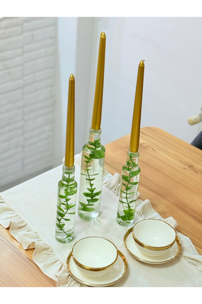 Milea Home Dekor Angelina Serisi Sarmaşık Gold Sofra Mutfak Parti Yeni Nesil Masa Sunumluk 3 Adet