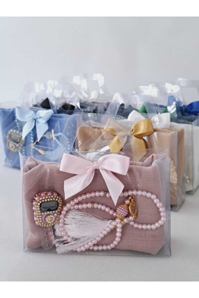 hira tasarım Σετ μαντίλι με πέτρα Zikirmatik Pearl Glass Prayer Beads Δώρο, Προίκα Νυφικό Σετ Μαντίλι με Φωτιστικό 1 τεμ.