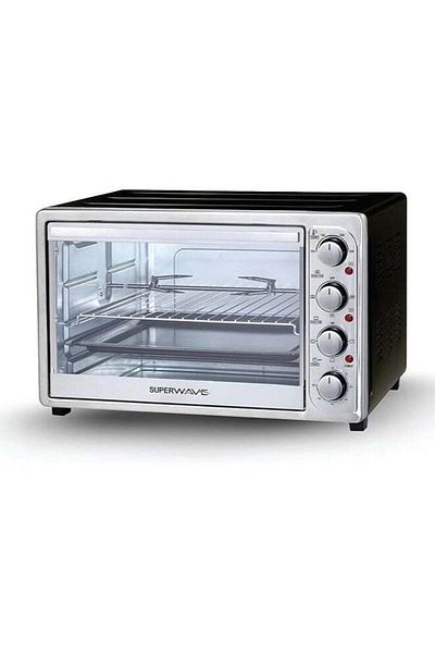 Super Wave Electric Oven 66L 2200W with Rotisserie Function 6 Heat Levels Timer Fan Interior Light up to 250°C