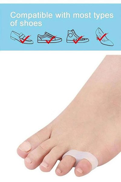 jetfast 2 Pairs Toe Fits 2 Fingers Pinky Ring Finger Separator Roller Silicone Callus Preventer Bunion