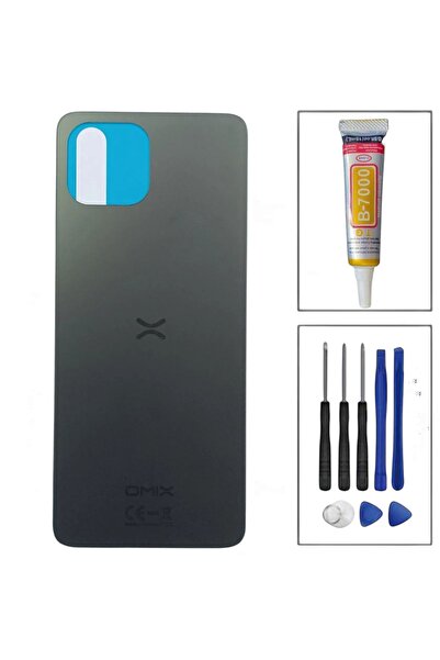 indirimplus Omix X600 Arka Kapak Pil Kapağı Cam Ürün Gri RENK Full Set