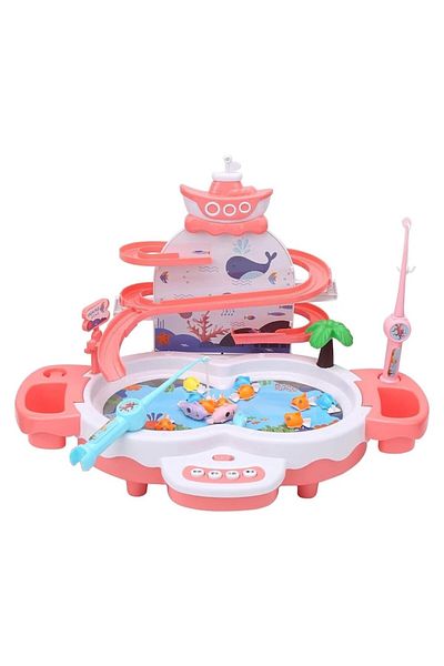 Picodino Interactive Fishing Game with Slide and Lift, Pink, Joynix