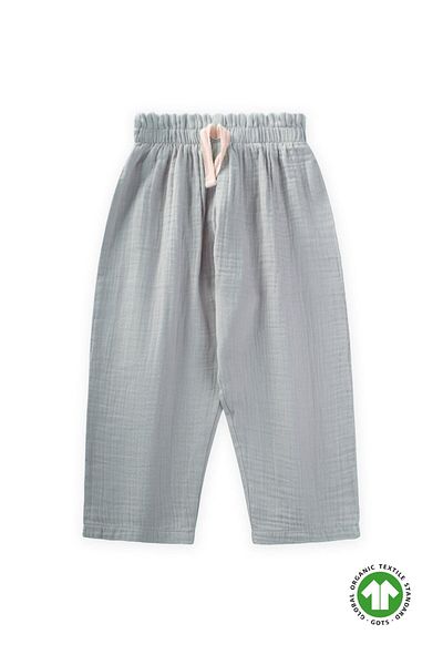 Cigit Organic Waist Ruffled Wide Cut Muslin Trousers 1-8 Years Water Green