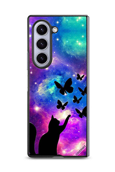 Covernex غطاء حماية لهاتف سامسونج جالاكسي زد فولد 6 بتصميم قطة وفراشات