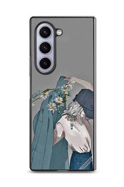 Covernex غطاء حماية لهاتف سامسونج جالاكسي زد فولد 6 بتصميم فتاة ترتدي معطفًا