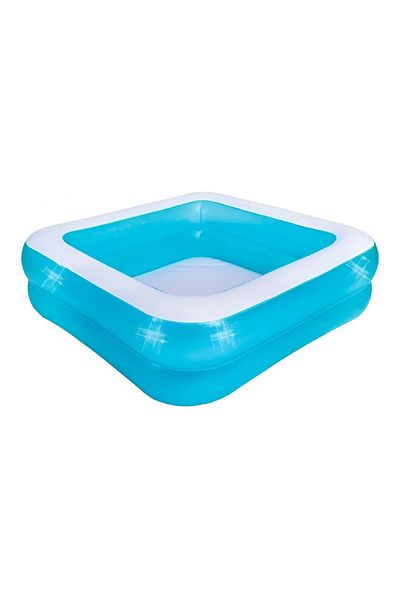 rexa Square Inflatable Pool 2 Rings 145cmx45cm Blue Color