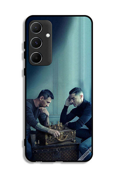 Covernex غطاء حماية لهاتف سامسونج جالاكسي A55 5G ميسي ضد رونالدو يلعبان الشطرنج