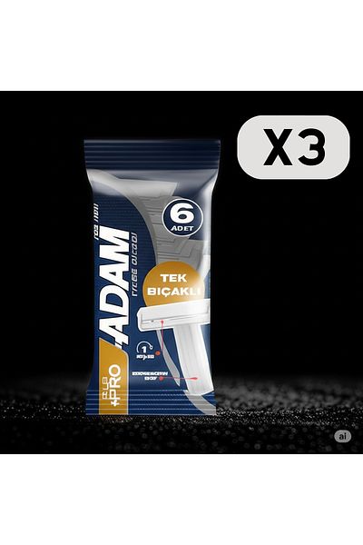 Adam Shaving Razor Single Blade 6Pcs X 3 Pcs