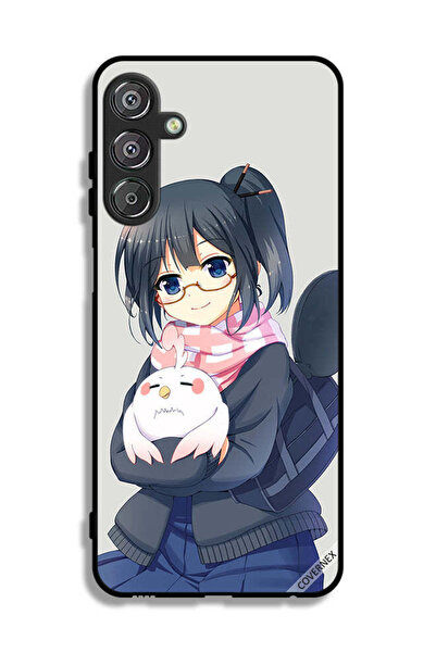 Covernex غطاء حماية لهاتف سامسونج جالاكسي F15 5G، رسم فتاة تحمل حيوانًا أليفًا