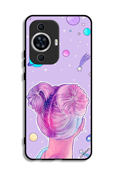 Covernex غطاء حماية لهاتف هواوي نوفا 12 إس بتصميم فتاة ونجوم الفضاء