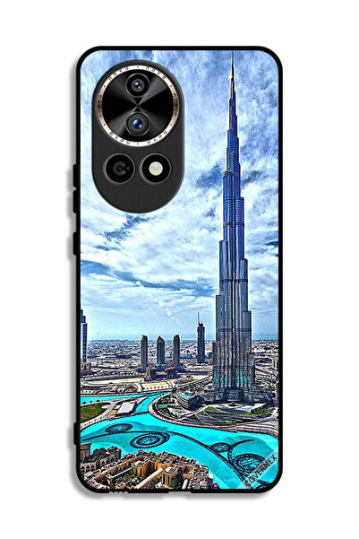 Covernex غطاء حماية لهاتف هواوي نوفا 12 ألترا 5G، برج خليفة، غيوم مؤثرة