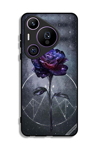 Covernex غطاء حماية لهاتف هواوي بيورا 70 برو بخلفية زهور داكنة