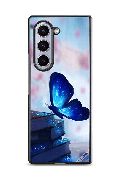 Covernex غطاء حماية لهاتف سامسونج جالاكسي زد فولد 6 بتصميم فراشة جالسة على كتاب