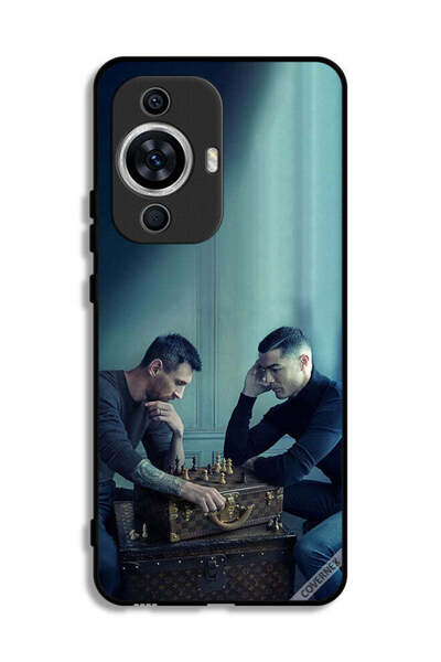 Covernex غطاء حماية لهاتف هواوي نوفا 12 لايت - ميسي ضد رونالدو يلعبان الشطرنج