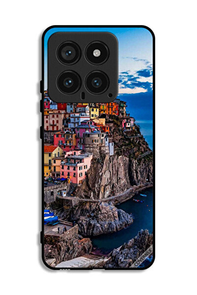 Covernex غطاء حماية لهاتف شاومي 14 بطبعة منازل ملونة على البحر