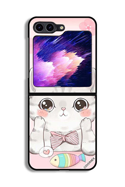 Covernex غطاء حماية لهاتف Samsung Galaxy Z Flip6 بتصميم سمكة القط