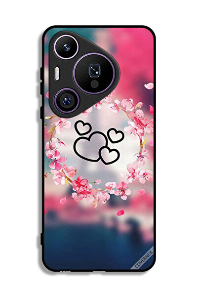 Covernex غطاء حماية لهاتف هواوي بيورا 70 برو بتصميم قلوب ومشبك فني